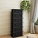 Function Home 12-Drawer Chest, 6 Tier Storage Organizer Tower, Metal Shelf with 12 Removable Fabric Bins, Ideal for Home Office Dorm Bedroom, Black