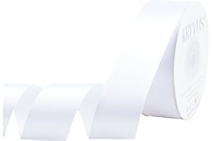 KRYVUS White Satin Ribbon 1 inch X Continuous 25 Yards, Single Face Polyester Ribbon Perfect for Gift Wrapping, Flower Bouquet, Wedding Decor, Crafts, Bow Making, Sewing and More