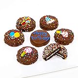 Olde Naples Happy Birthday Gift, Chocolate Dipped Oreo Cookies Hand Decorated, Gift Basket Assortment of 7 Oreo Cookies, Milk Chocolate