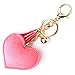 Elesa Miracle Girl Women Love Heart Tassel Keychain, Purse Bag Charm, Handbag Accessories, Car Key Chain (Hot Pink)