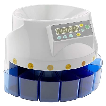 PrimeMatik - Automatischer Münzzähler und Sortierer für Euro Münzen Münzsortierer Münzzählmaschine DB360