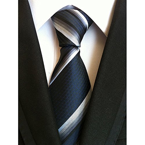 Jeatonge Lot 6 Pcs Mens Ties and 3 Free Tie Clips, Men's Classic Tie Necktie Woven Jacquard Neck Ties Gift box packing (Style 18) - Thumbnail 7