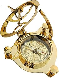 A S Handicrafts 3" Sundial Compass - Solid Brass