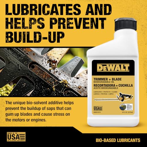 DEWALT Hedge Trimmer Oil – Biodegradable, High-Speed Commercial Blade Lubricant – Eco-Friendly, photo 9
