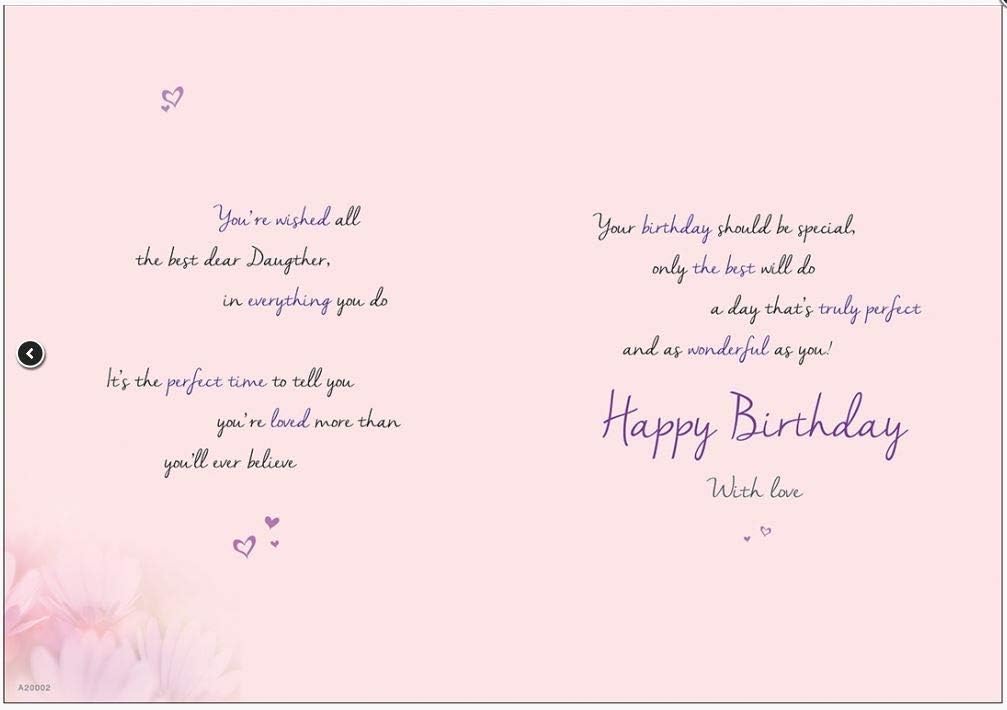 Piccadilly Greetings STUNNING TOP RANGE WONDERFULLY WORDED 5VERSE TO A SPECIAL DAUGHTER BIRTHDAY CARD,White,9 x 6 Inches - Image 3