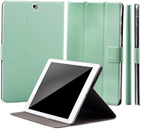 iCues Case Compatible with Samsung Galaxy Tab S2 9.7 360° Rotating Stand Hippo Mint Green Manzano Cover Other Leather - and Color Variations Available Smart Wallet Flip Thin Ultra Slim