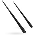 MUSROD 2 Pack 9" Black Metal Letter Opener with Minimalist Design, Safe Double Edge Blades and Ergonomic Long Handle, Anti-Fingerprint Long Handle, Mail Opener Paper Knife Tool Envelope Opener