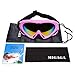 MIGAGA UV Protection Ski Goggles Adjustable Portable Motorcycle Bicycle Goggles Dustproof Scratch-Resistant CS Army Tactical Military Goggles Windproof Snowmobile Eyewear Outdoor Riding Glasses (Pink)