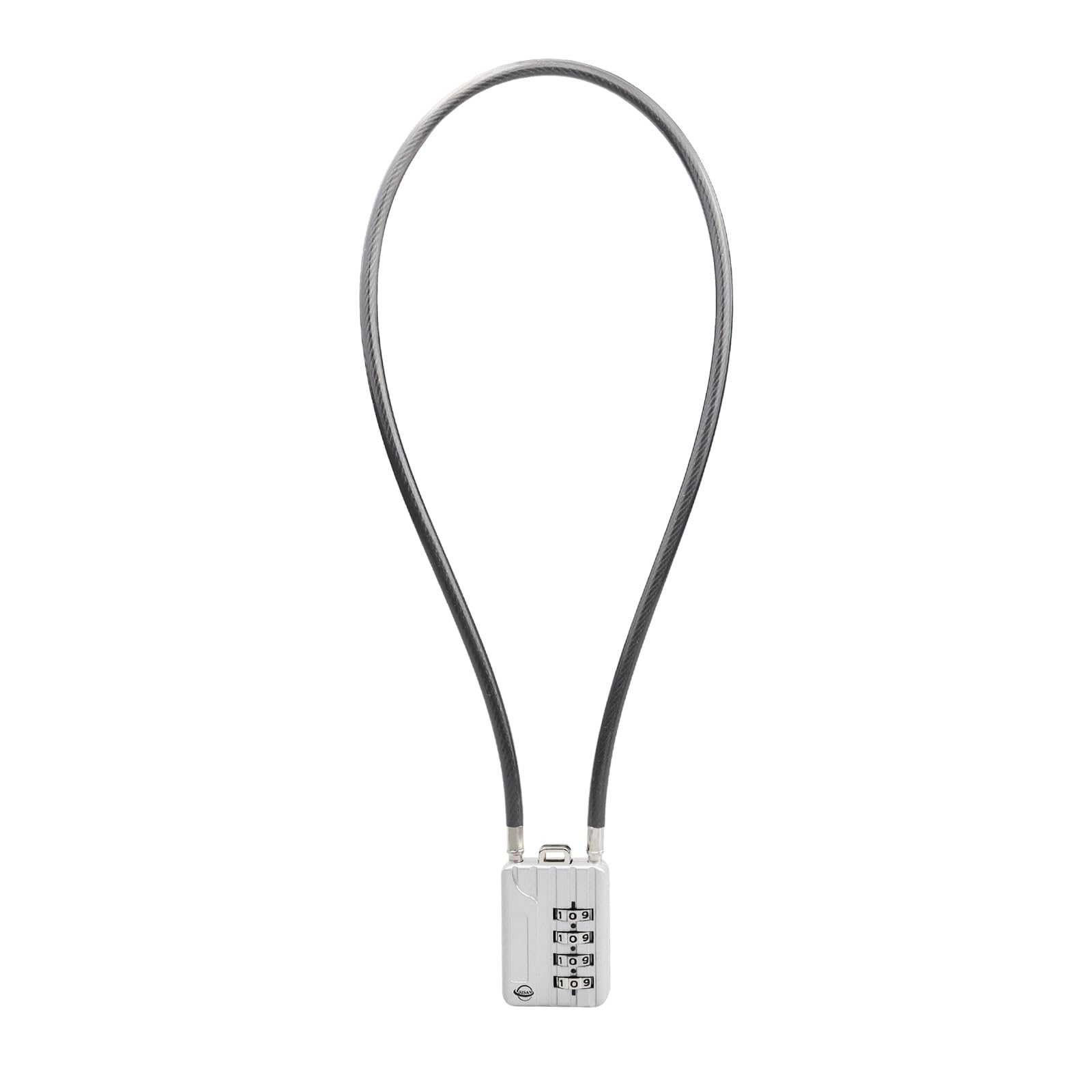 SISAV 4 Digit Cable Combination Lock - 20 inches (50cm) Bold Cable for School Gym Locker, Helmet, Filing Cabinets, Toolbox, Luggage Suitcase, Knapsack - 5mm Diameter, Silver (1 Pack)