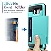 Galaxy S7 Edge Case, Vofolen Slidable Card Holder Galaxy S7 Edge Wallet Case Hybrid Protective Shell Shockproof Rubber Bumper Armor Scratch-Proof ID Card Slot Case Cover for Galaxy S7 Edge - Sky Blue