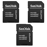 3 Pack -Sandisk MicroSD MicroSDHC to SD SDHC Adapter. Works with Memory Cards up to 32GB Capacity (Bulk Packaged).