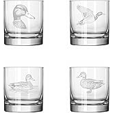 MIP Set of 4 Glass 11 oz Rocks Whiskey Glass Gift Duck Collection