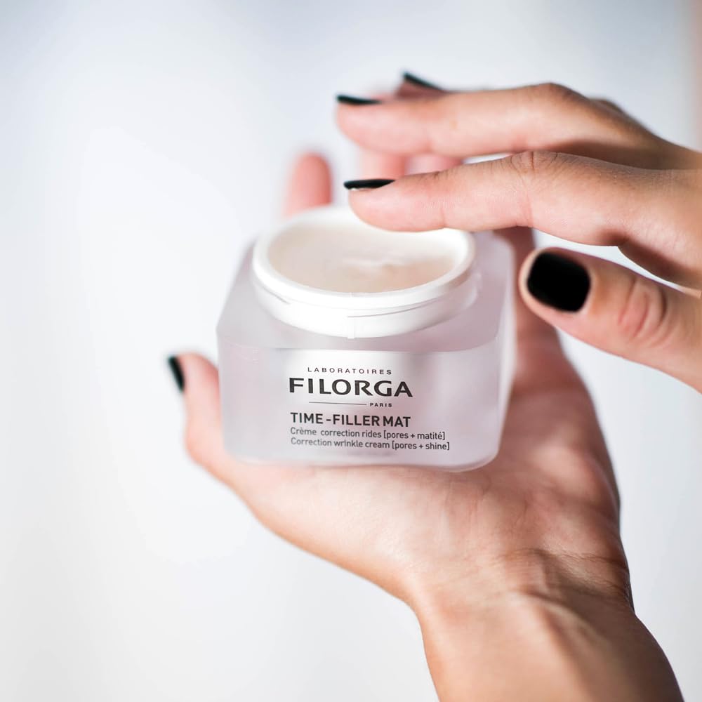 Filorga Time-Filler Mat Face Cream, Anti Aging Hydrating Skincare with Hyaluronic Acid and Peptides to Reduce All Wrinkles Types, Refine Pores, and Add Shine to Skin, 1.7 fl. oz.