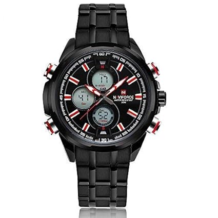 Naviforce Analogue-Digital Black Dial Mens Watch (NF-9049)
