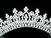 Bridal Wedding Pageant Princess Tiara Crown - Clear Crystals Silver Plating T208