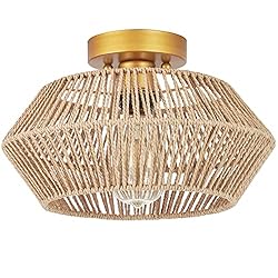 VILUXY Woven Rattan Light Fixtures Ceiling