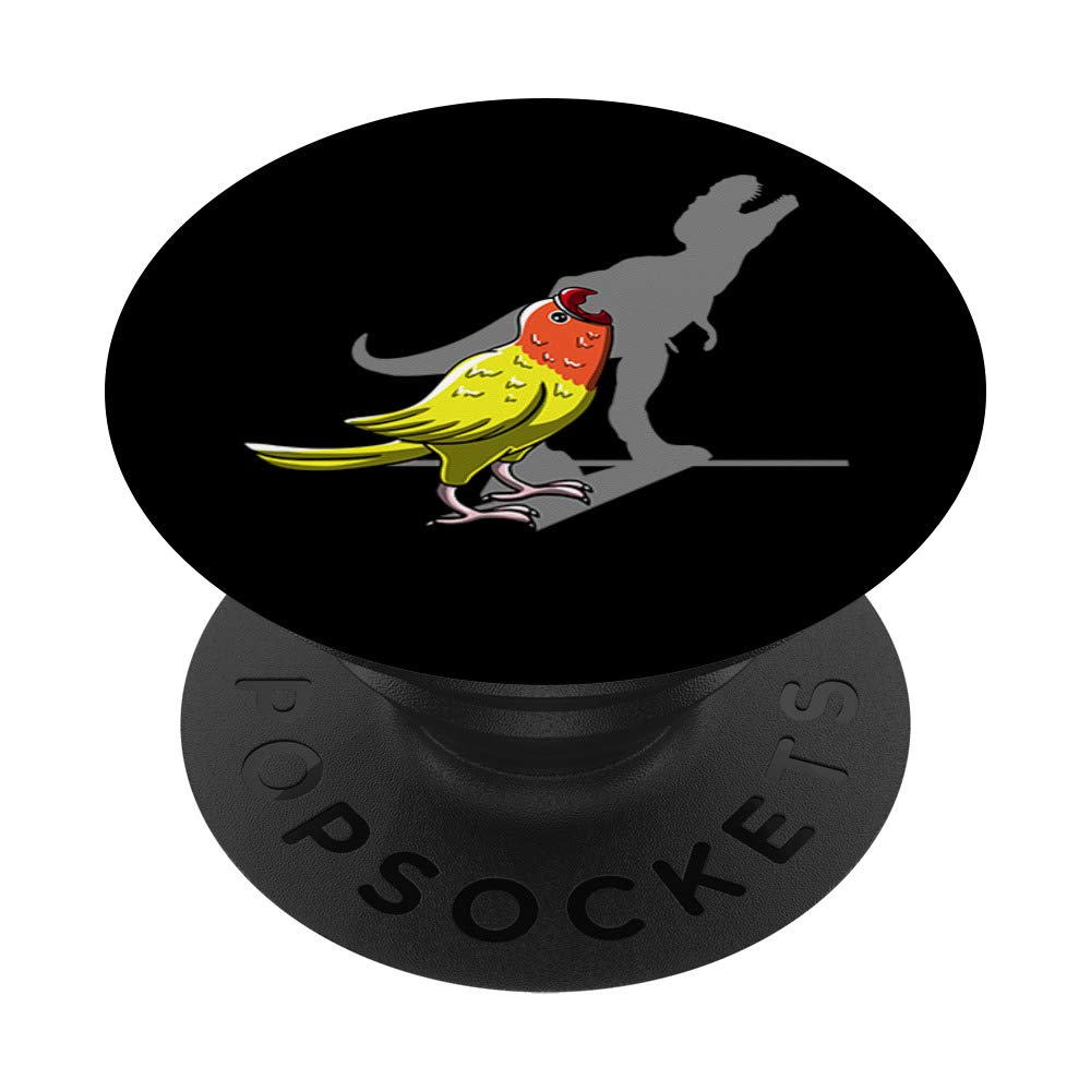 T-Rex Lovebird Shadow Funny Fowl Parrot Pet Bird Lover Gift PopSockets PopGrip: Swappable Grip for Phones & Tablets