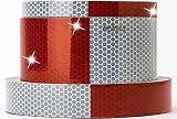 Starrey Reflective Tape 1"X25' DOT-C2 High Intensity Grade Red White - 1 inch Waterproof Trailer Reflector Conspicuity Safety Tape for Vehicles Trucks Cars