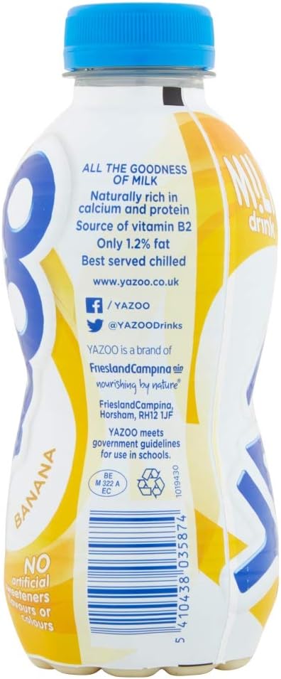 YAZOO Banana Milkshake Milk Drink, High in Protein & Calcium, 300 ml (Pack of 12) - Image 5