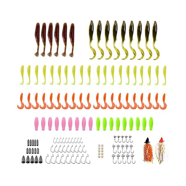 ToHa-Soft-Lure-Kits-for-Fishing-143-in-1-including-6-Kinds-of-73-Soft-Plastic-Fishing-Lures