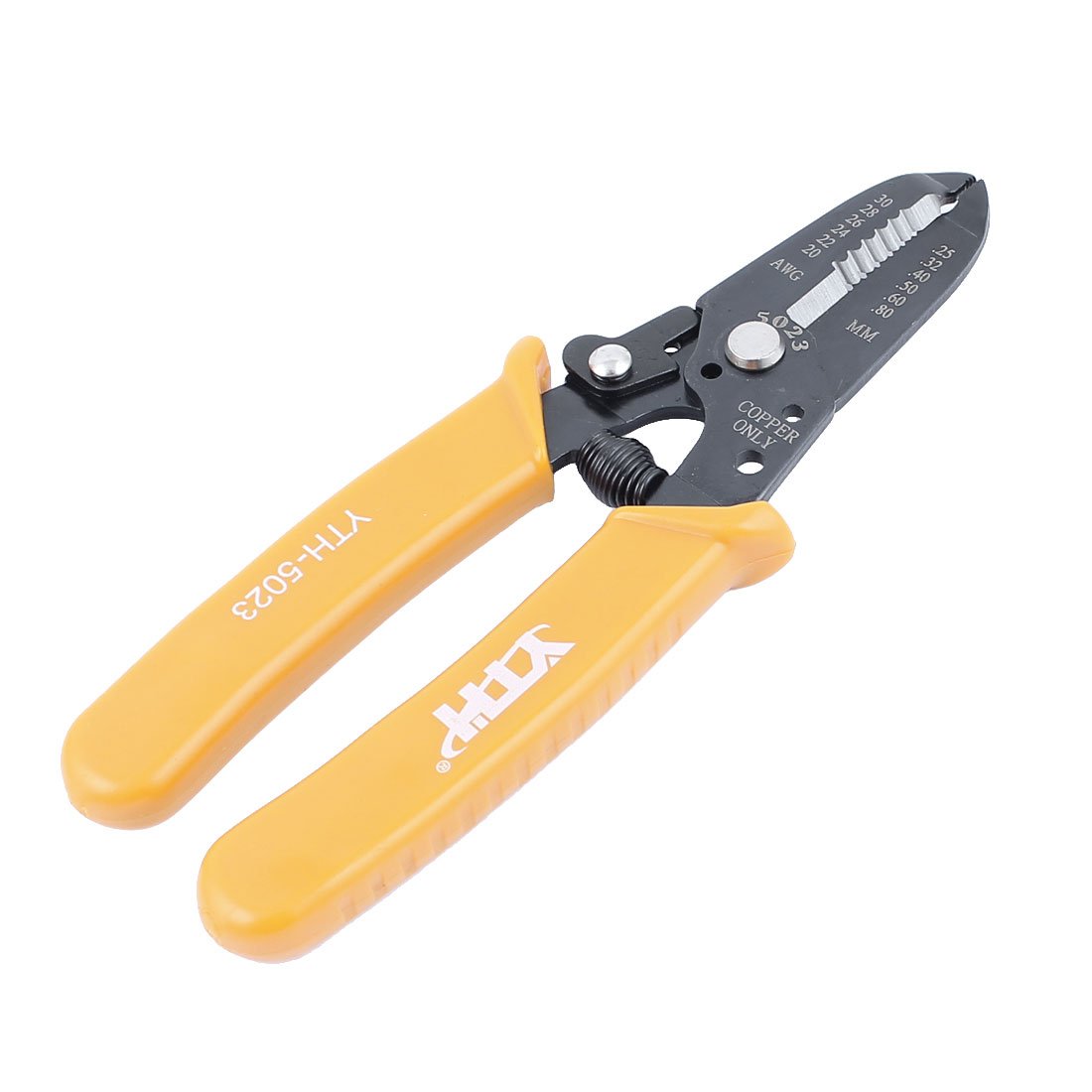 Sourcingmap Anti Slip Handle 20-30AWG 0.25-0.80mm Wire Stripper Cutter Orange