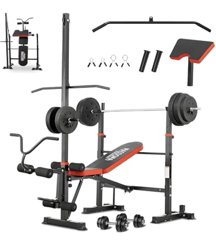 Amazon.com : MAIDOMA Foldable 1500LBS 8 IN 1 Olympic Weight Bench
