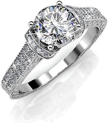 Mother's Day Jewelry Swarovski Element Luxury Crystal Rings Sterling Silver Rings