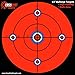 “Super-Saver” Bundle - Large 13 X 13” Maximum Visibility Bullseye Sight-in Targets for Shooting - Fluorescent Orange, Bright and Colorful - Easy to See Your Shots - 150 Repair Stickers (50)