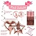 Rose Gold Party Decorations for Birthday Party - Rose Gold Balloons Decorations Set: Rose Gold Confetti Balloons, Tinsel Foil Fringe Curtains, Rose Gold Heart and Star Shaped 18 Inch Foil Balloons,