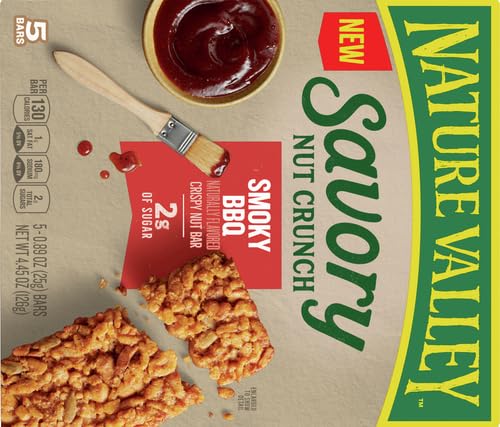 NATURE VALLEY SAVORY NUT CRUNCH BARS, SMOKY BBQ, 0.89 OZ, 5 BARS
