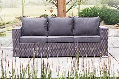 essella Polyrattan Garnitur Bahamas in Grau Flachgeflecht – Bild 3