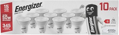 Energizer GU10 LED Bulbs Cool White 4000K 345 Lumen Non Dimmable Pack of 10