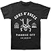 Guns N Roses Paradise City Los Angeles Skull Label Adult T-shirt - Charcoal Heather (XX-Large)