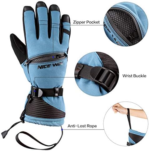 Black winter gloves with a unique pattern for snowboarding, providing warmth in cold weather.