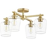 Quorum Lighting 358-4-80 Semi Flush, 4-Light 400 Total Watts, Aged Brass