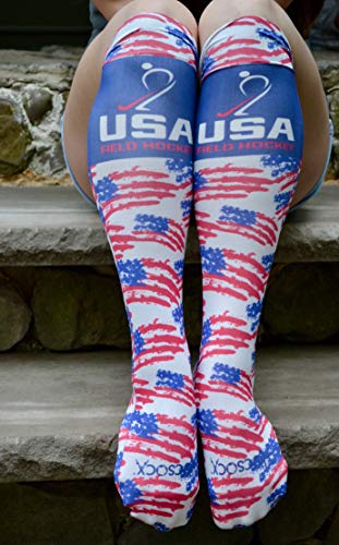 HOCSOCX Womens/Girls Shin Guard Rash UNDER Sport Socks (Medium (Shoe Size 5-11), USA FH 2018)