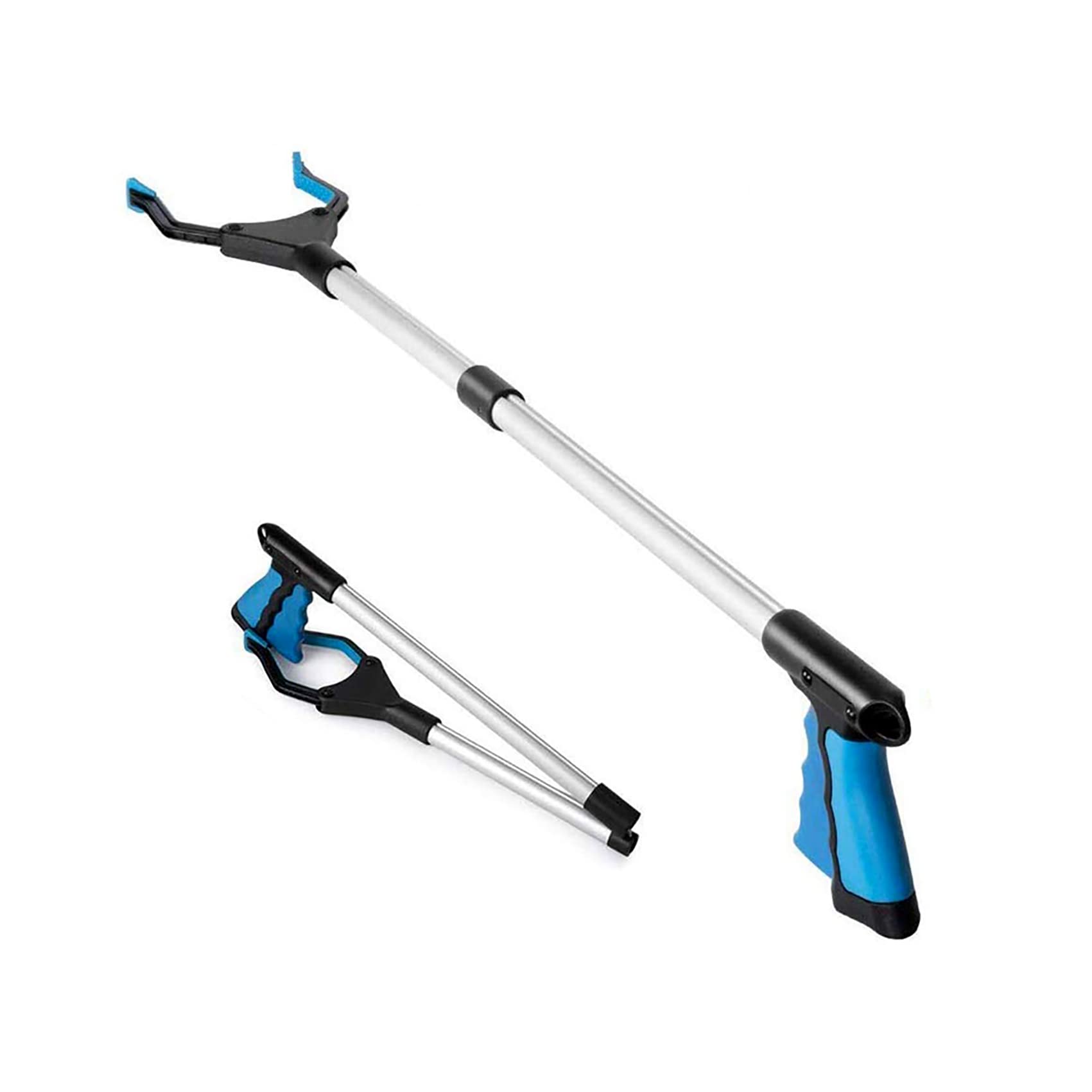 KY-Tech Litter Picker for Children, 26inch Foldable Litter Picker Grabber Stick, Helping Hand Grabbers for Disabled, Long Arm Rotating 360 Degree Reaching Aids (26" Blue)