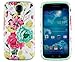 2in1 Hybrid High Impact Hard Pink Floral Pattern + Mint Green Silicone Case Cover for Samsung Galaxy S4 i9500 + DandyCase Screen Cleaner