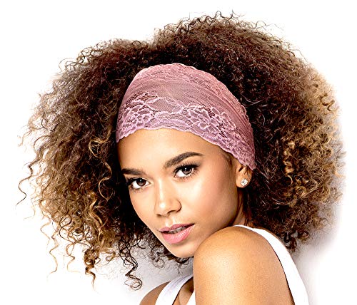 ShariRose Stunning Stretch Wide Floral Lace Headbands in Many Beautiful Colors Handmade (Pink) - Thumbnail 6