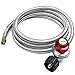 GASPRO 8-Foot 0-20 PSI High Pressure Adjustable Propane Regulator with Stainless Steel Braided Hose, Gas Grill LP Regulator for Burner, Turkey Fryer, Fish Cooker and More, 3/8