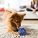 LumoLeaf Interactive Dog Treat Ball, Food Dispensing Chew Toy, Smart IQ Training Pet Toy Bouncy Ball, Teeth Cleaning Ball, Nontoxic & Odor Free Rubber, 3 inch, Blue.