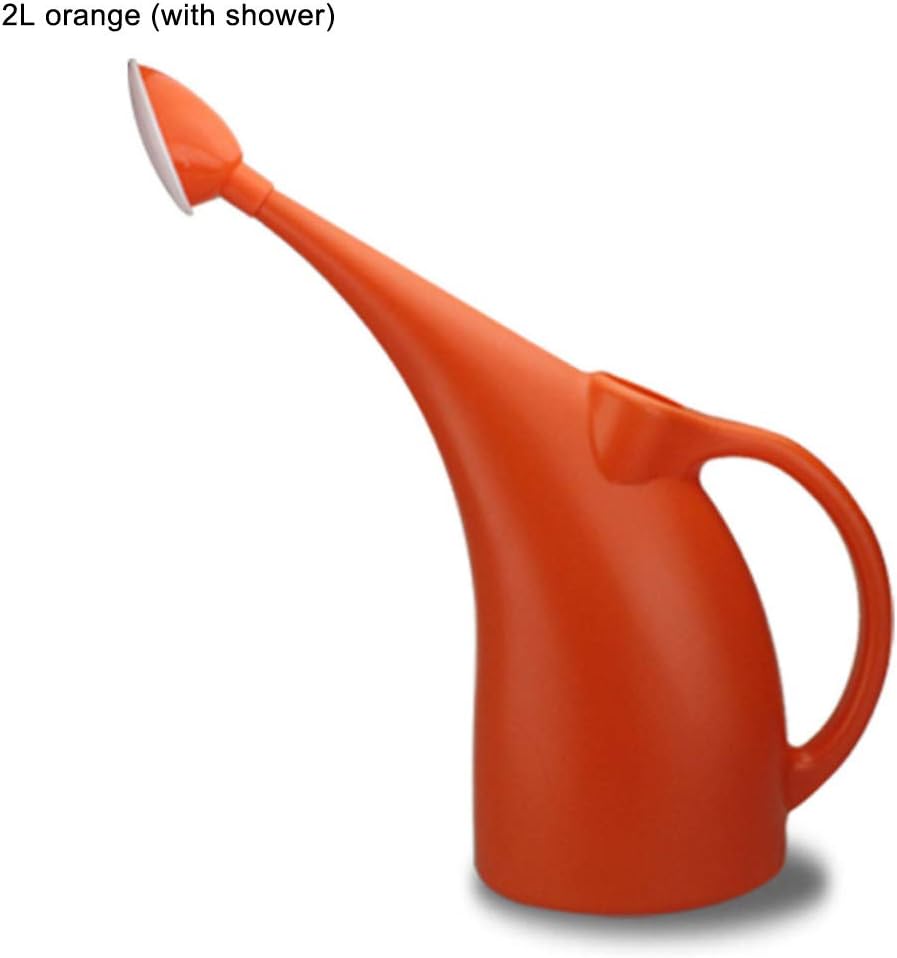 NarutoSak Watering Can with Large Capacity Long Spout, for Garden Flower Plants Pot Container, Mulitiple Size&Color Orange 2L