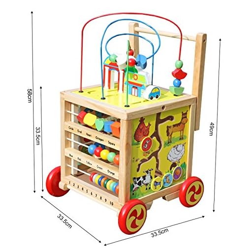 Timy Wooden Learning Bead Maze Cube 5 in 1 Activity Center Educational Toy - Image 7