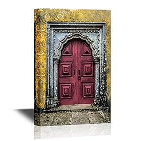 Doors Canvas Wall Art - Old Door in The City of Lisbon, Portugal - Gallery Wrap Modern Home Art | Ready to Hang - 12x18 inches