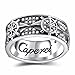 Caperci Men's Sterling Silver Spiked Ship Helm Wheel and Diamond Iced Out Band Ring
