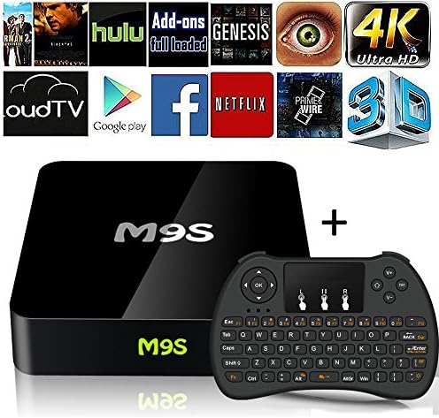 2017 New Arrivals M9S Android 6.0 Mini TV BOX S905X Quad-Core H.265 4K Smart Mini Pc Streaming Media Player (with H9 wireless mini keyboard))