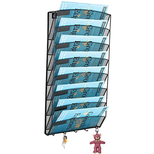 Samstar 8 Pocket Wall File Organizer, Mesh Hanging File Holder Wall