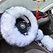 Ogrmar Winter Warm Faux Wool Steering Wheel Cover with Handbrake Cover & Gear Shift Cover for 14.96
