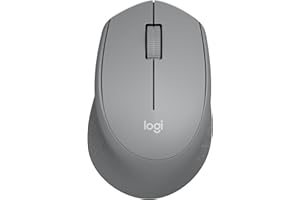 Logitech M330 SILENT PLUS Wireless Mouse, 2.4GHz with USB Nano Receiver, 1000 DPI Optical Tracking, 2-year Battery Life, Compatible with PC, Mac, Laptop, Chromebook - Gray