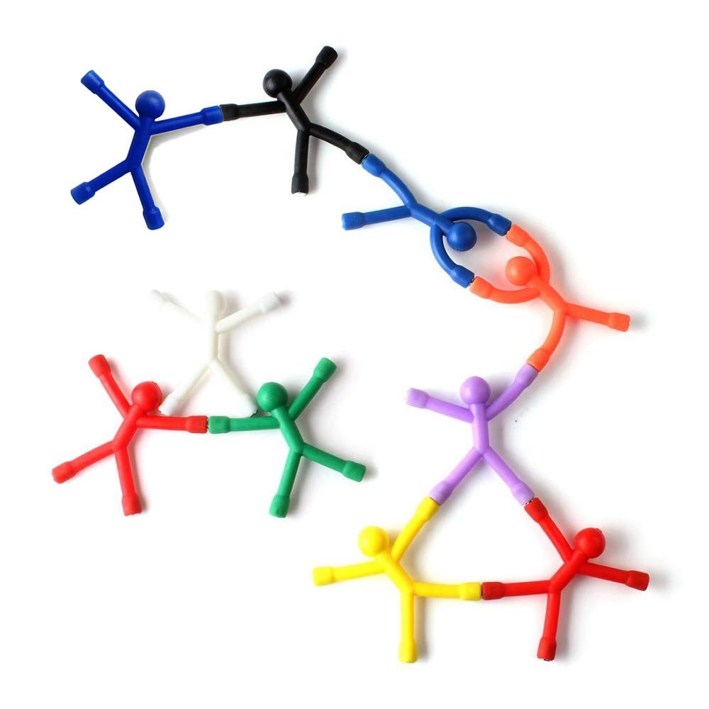 KNEWMART Fridge Magnets,10pcs Mini Man Flexible Fridge Magnets For Kids And Adults Office Fun Decoration